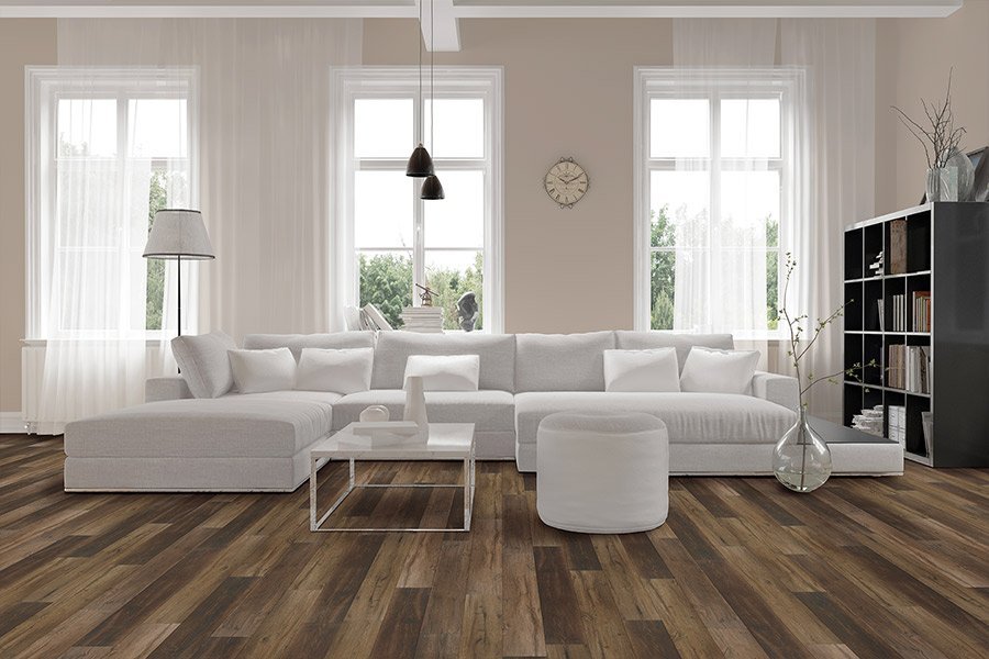 White sofa in the living room Lonsdale Flooring in Vancouver